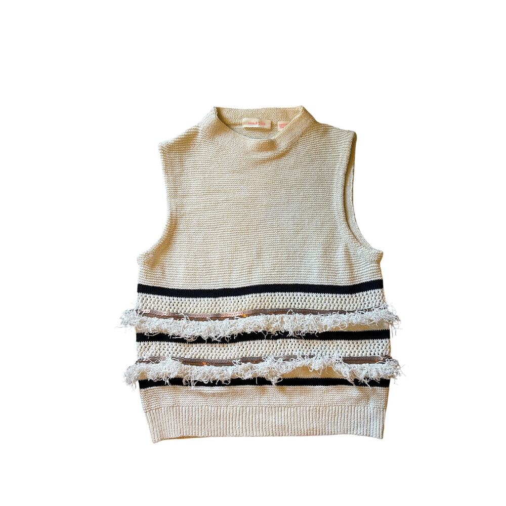 $270 Sass & Bide "Half Moon" Embellished Top size xs